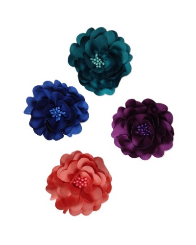 Broche flor satinada