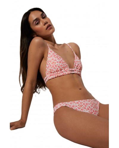 Bikini bandeaue estampado pequeñas flores rosa