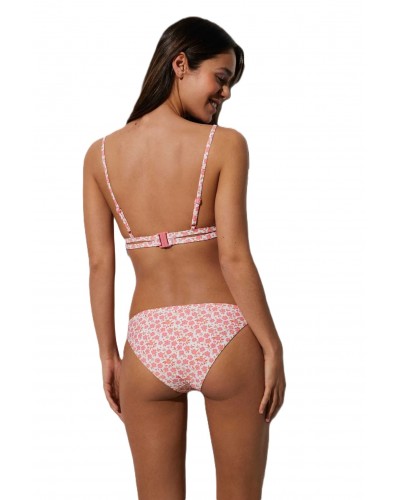 Bikini bandeaue estampado pequeñas flores rosa