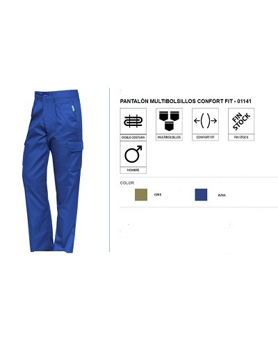 Pantalón multibolsillo confort fit, semicintura elástica (De talla 36-38 a 52-54)