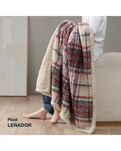 Manta plaid sherpa Leñador