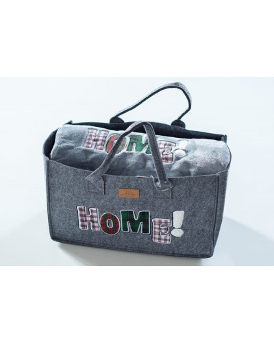 Manta plaid sherpa con bolsa Home