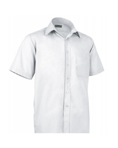 Camisa unisex manga corta, corte clásico  con bolsillo en pecho izquierdo (Hasta talla 46)