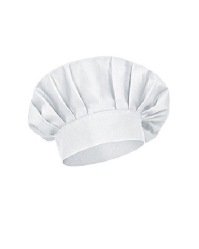 Gorro cocinero tipo francés, plisado y abombado, ajustable con velcro