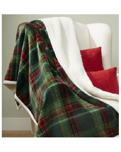 Manta plaid sherpa 130 x 160 "Tennessee"