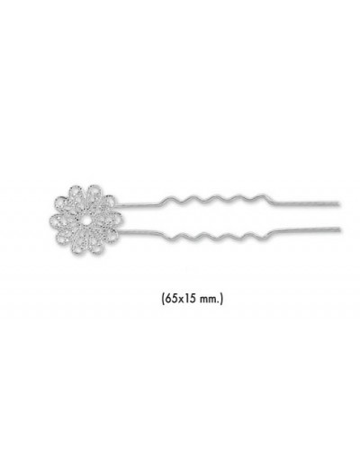 Horquilla Nickel flor labrada